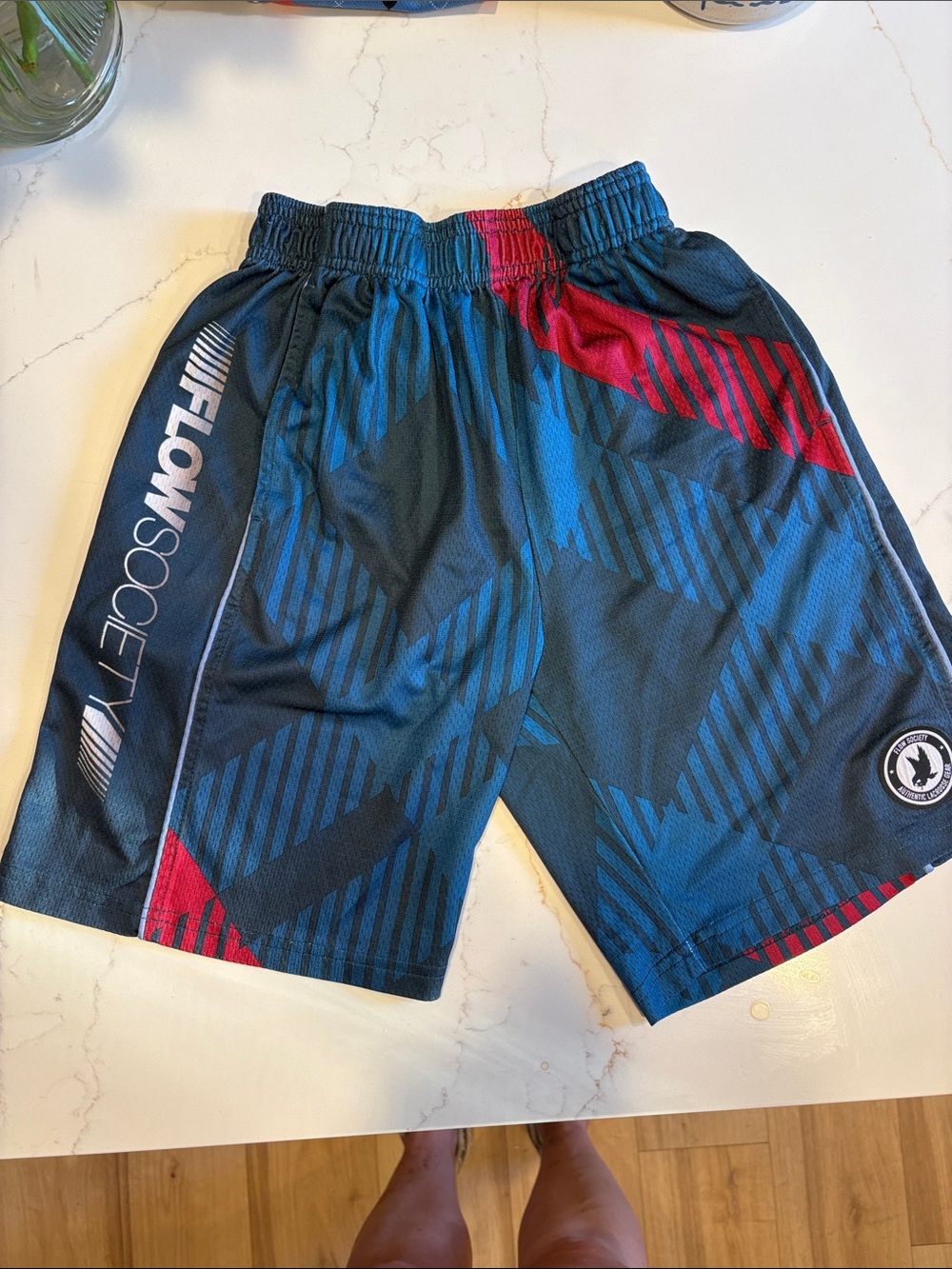 FlowSociety Boys' Blue & Red Athletic Shorts
